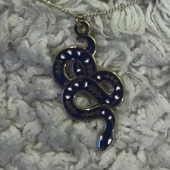 Art By Ciara Gold Plated Enamel Handmade Snake Necklace - Picture 1 of 5
